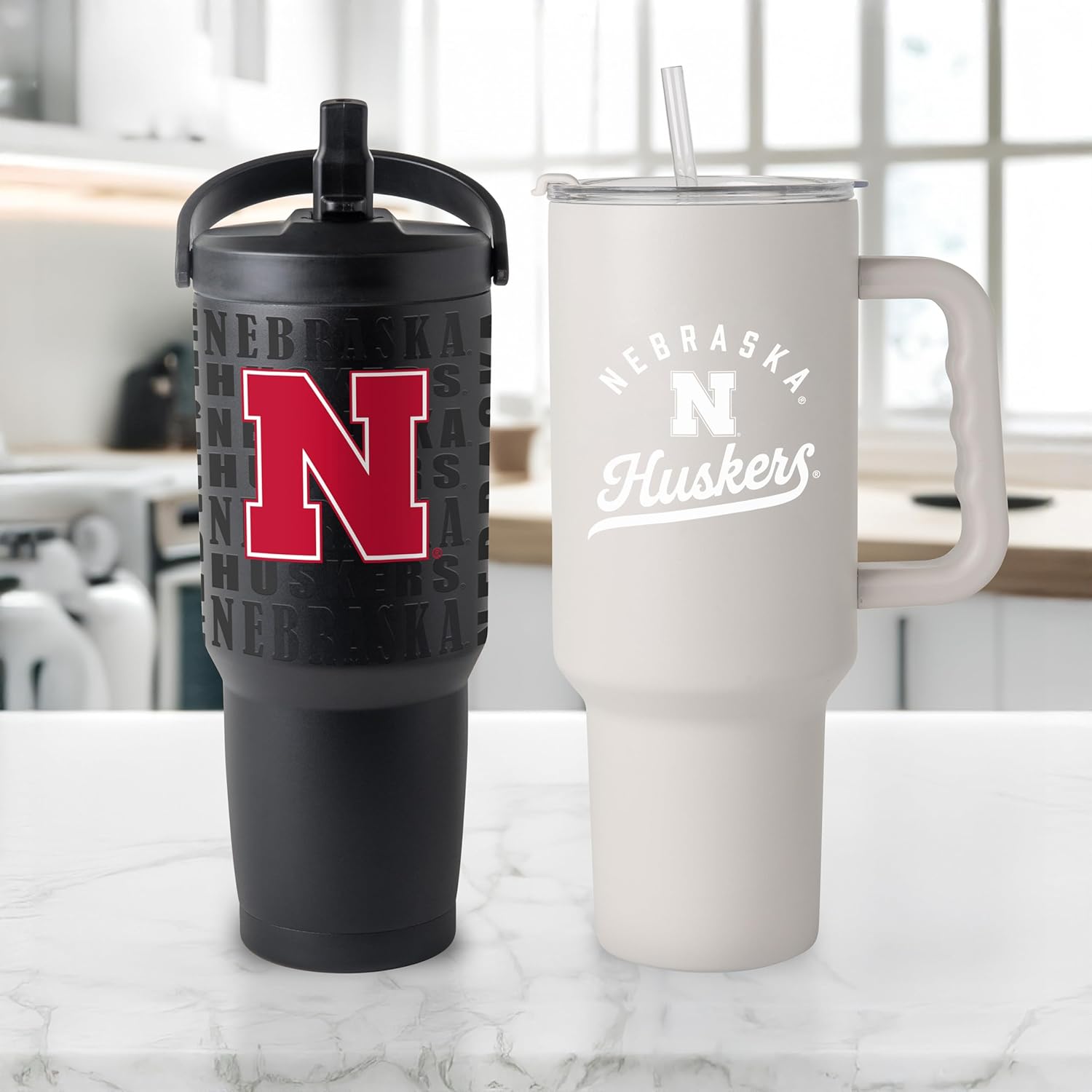 FANMATS NCAA Nebraska Cornhuskers Stainless Steel Tumbler Set — 30 and 40 oz Capacity | Powder-Coat Finish | Tonal Fashion Color