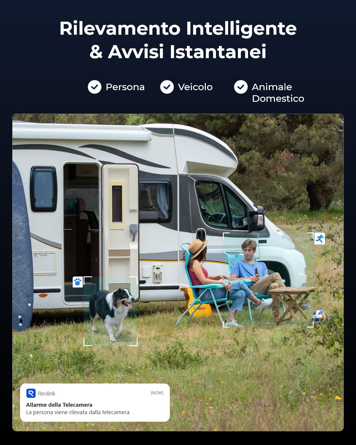 Reolink 4K Telecamera da Esterno con SIM 4G LTE, Batteria e Pannello Solare | 355° Pan/90° Tilt, Doppio Obiettivo, Zoom Ibrido 6X, Visione Notturna a Colori, Alexa & Cloud, TrackMix LTE