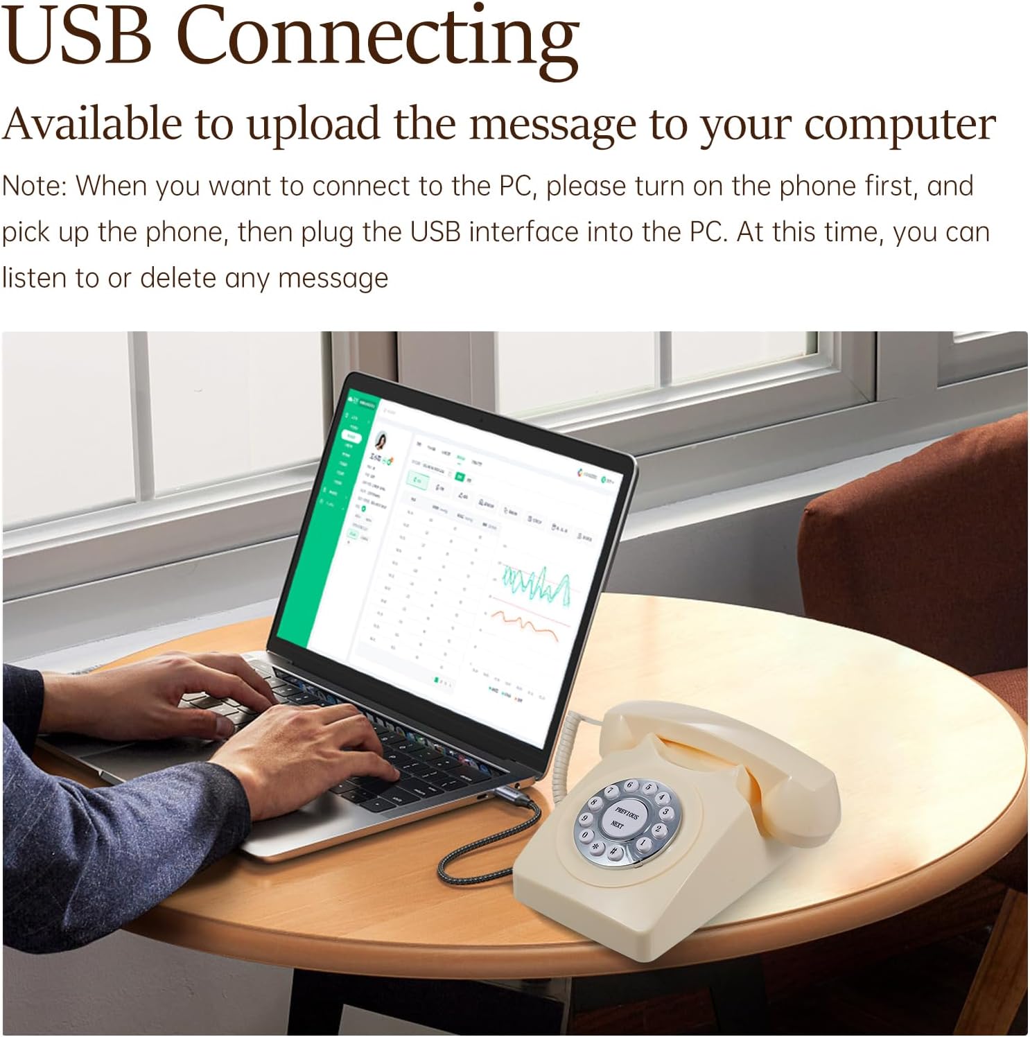 BISOFICE Audio Guest Book Retro Audio Message Record Wedding Phone Customized with Voicemail Best Wishes Suitable for Bridal Shower Birthday Party Baby Shower Anniversary Engagement