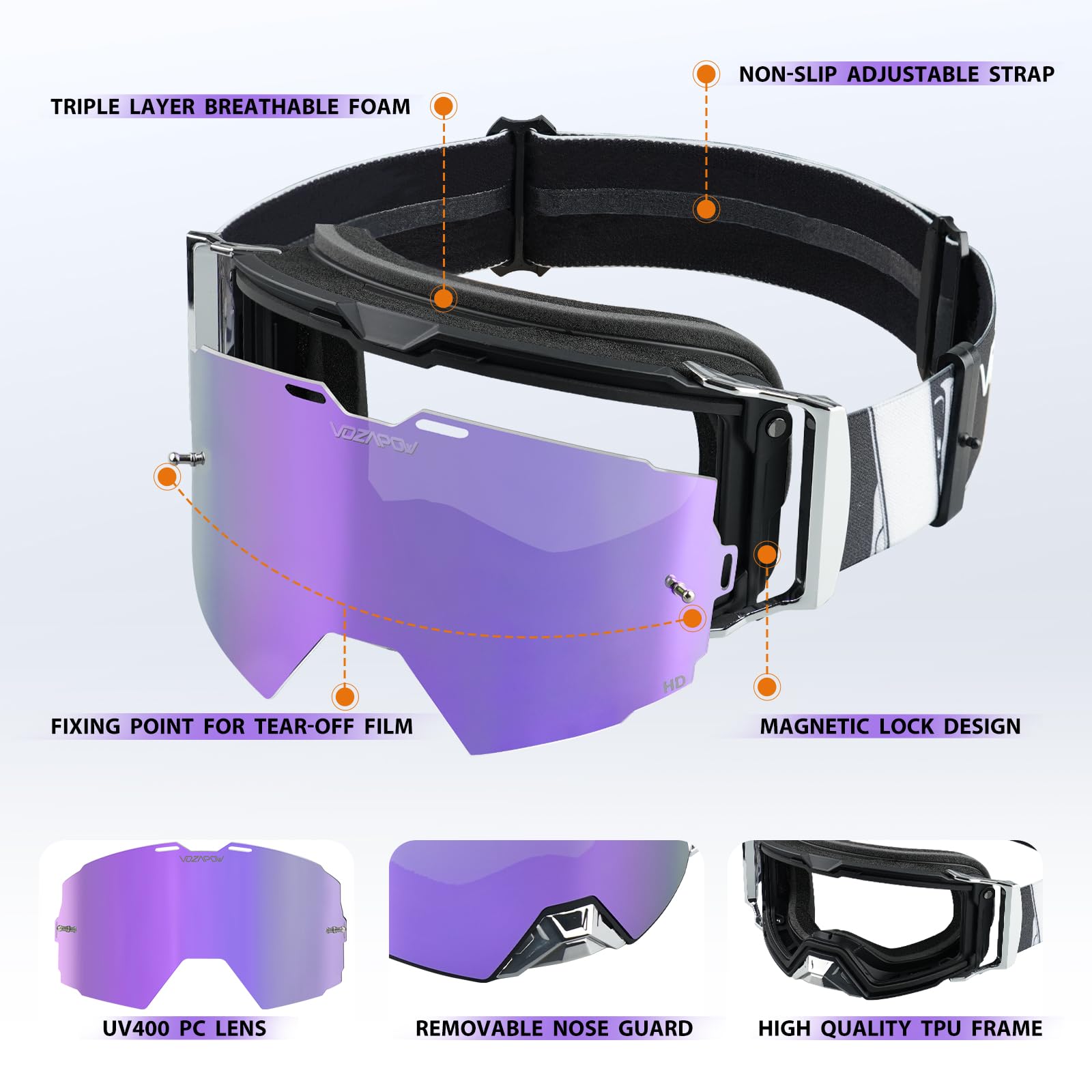 Gafas de moto antivaho para hombre y mujer
