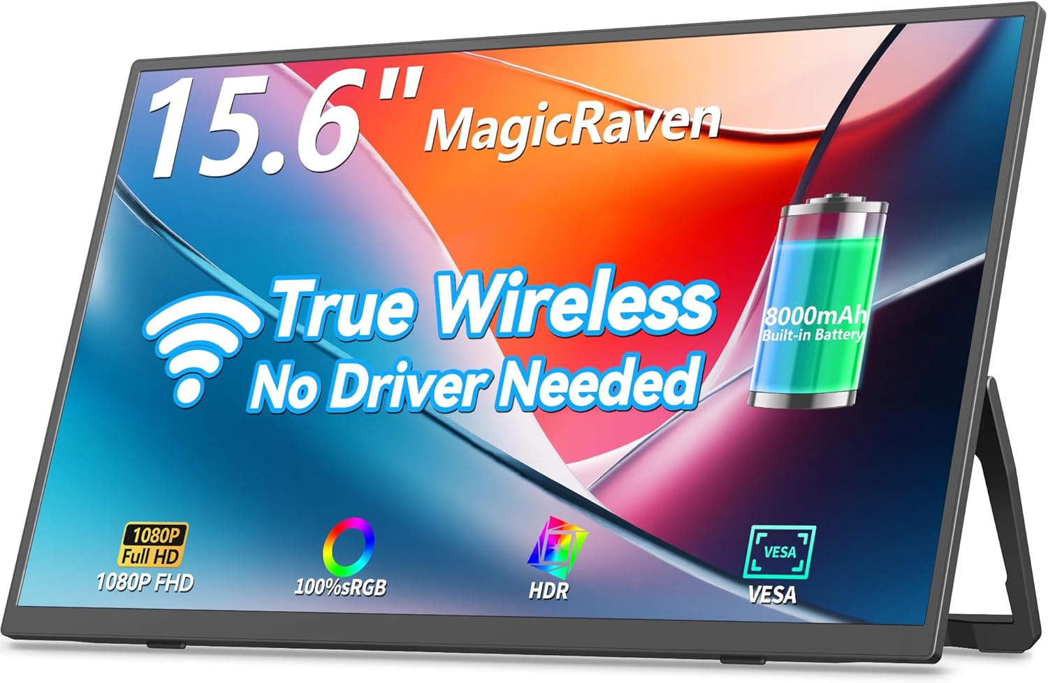 Wireless Portable Monitor with 8000mAh Battery