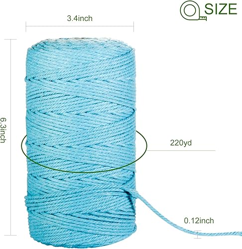 Miniatura 2 de POZEAN - Hilo de macramé (656.2 pies)