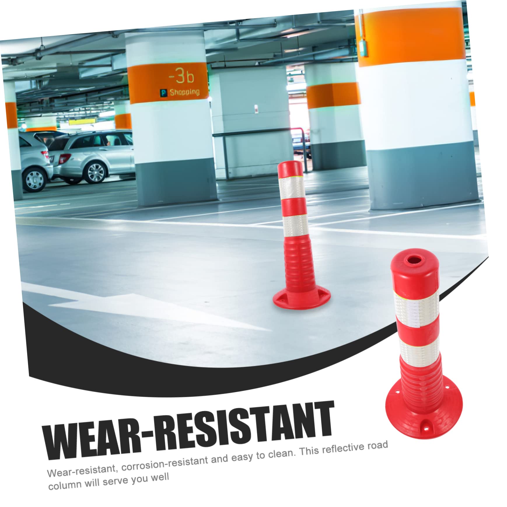 Colonne D'avertissement Anti-Collision en Plastique Réfléchissant, Position Réglable, pour Sécurité Routière et Parking