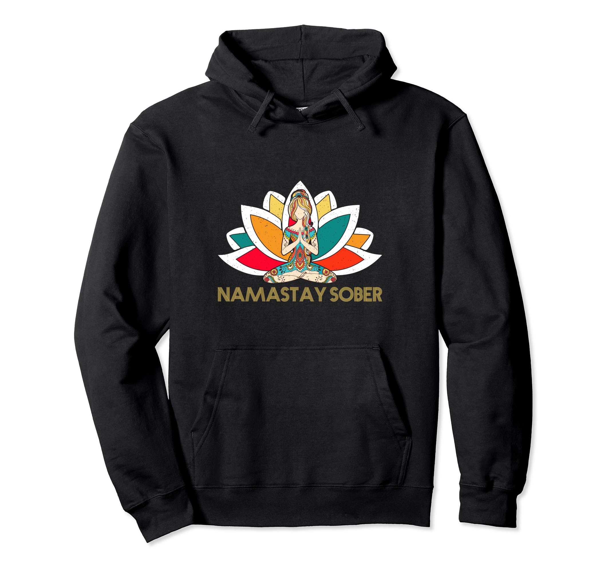 Yoga Meditate Exhale Inhale Tipsy Drinking Namastay Sober Pullover Hoodie