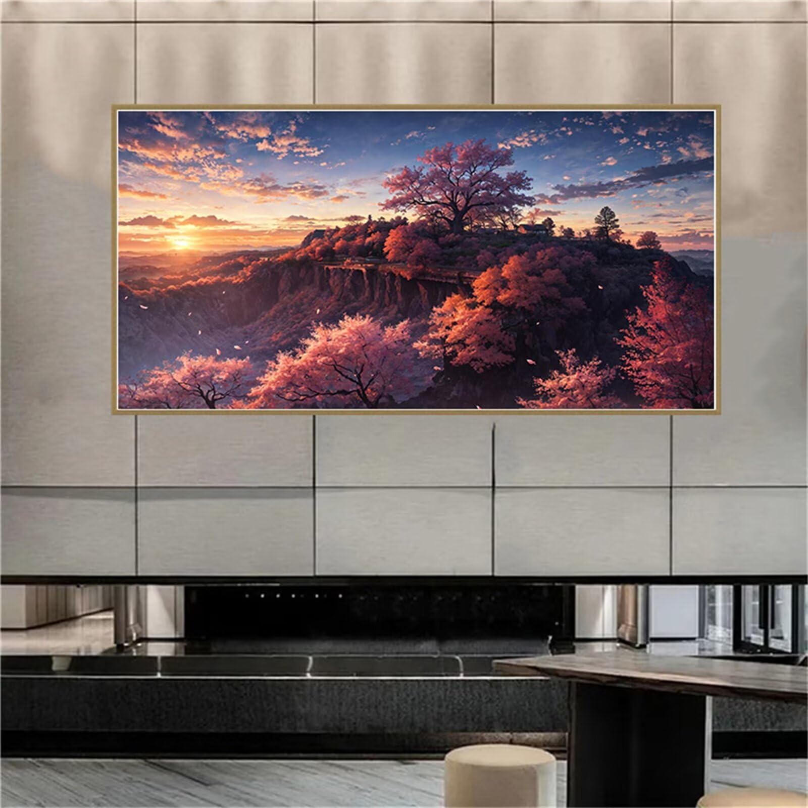 Kits De Pintura De Diamante Rosa Flor Decoración De Pared De Diamante