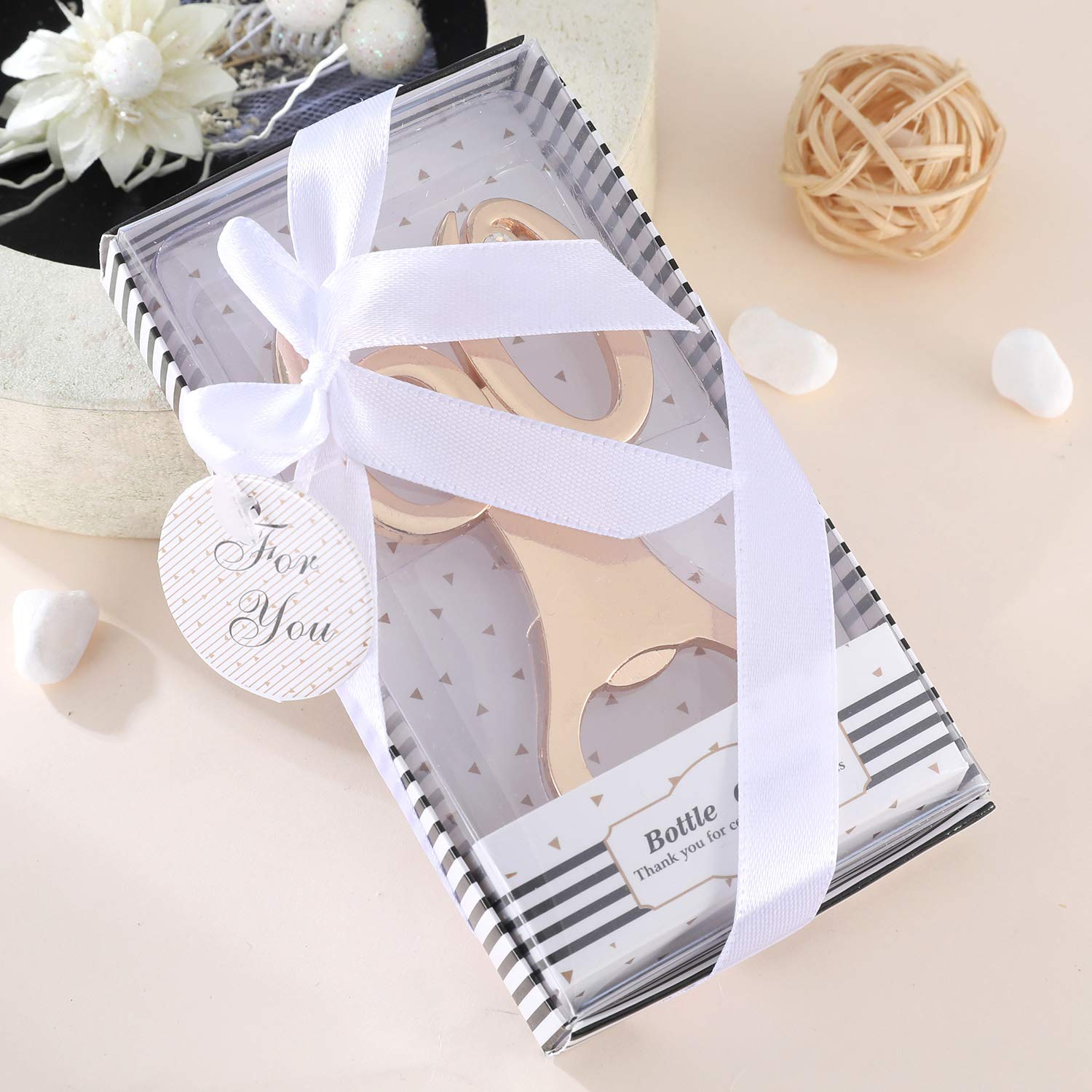 Apribottiglie Dorati Per Feste - 24 Pezzi Per 60° Compleanno | Bomboniere Ospiti Con Scatola - Foto 10