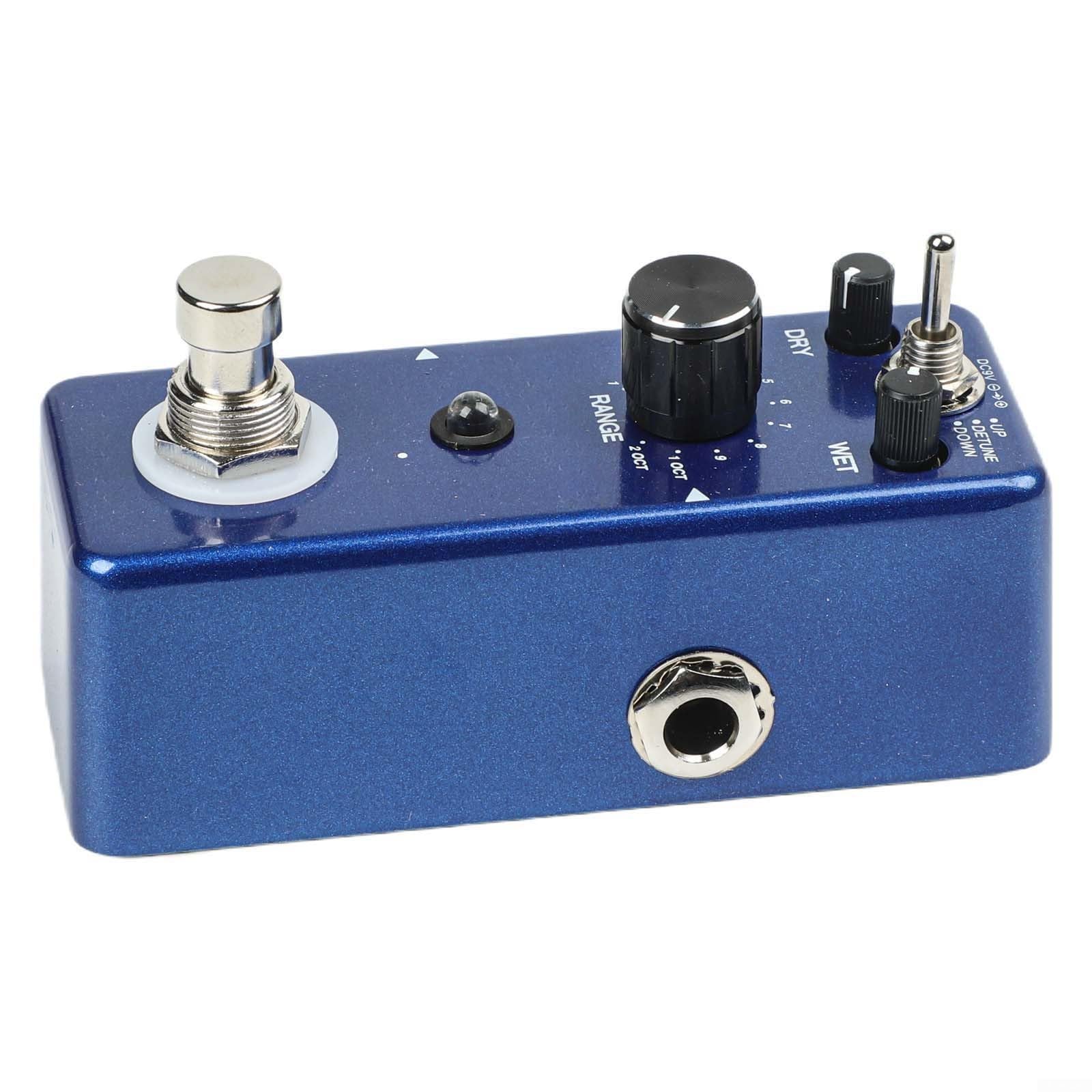 Rowin LEF-3807 - Pedale per armonizzatore per chitarra, True Bypass | Guscio in lega di zinco, design bypass, preserva puro, finitura blu, dimensioni compatte