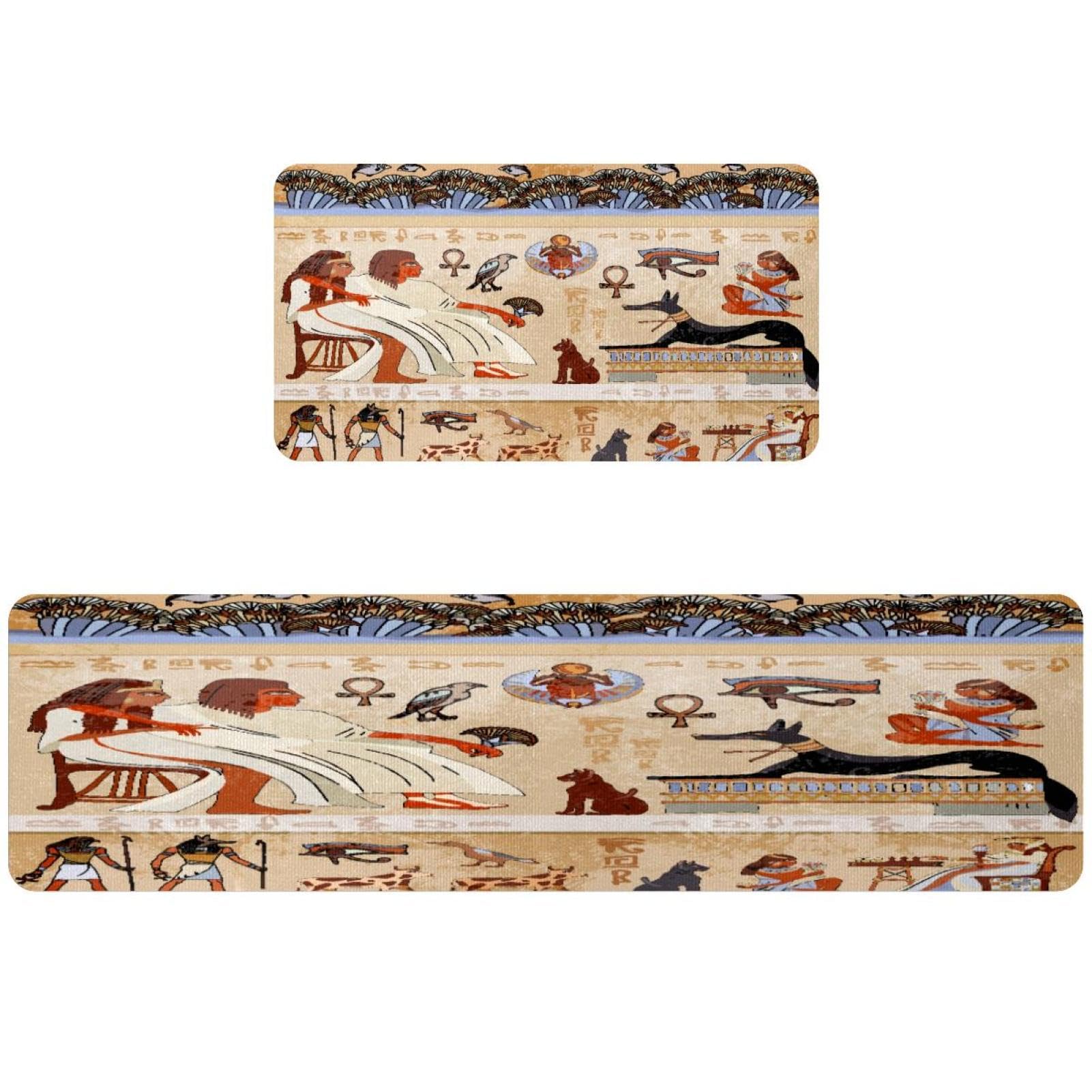 Tapis de cuisine lavables style Égypte ancienne haut de gamme