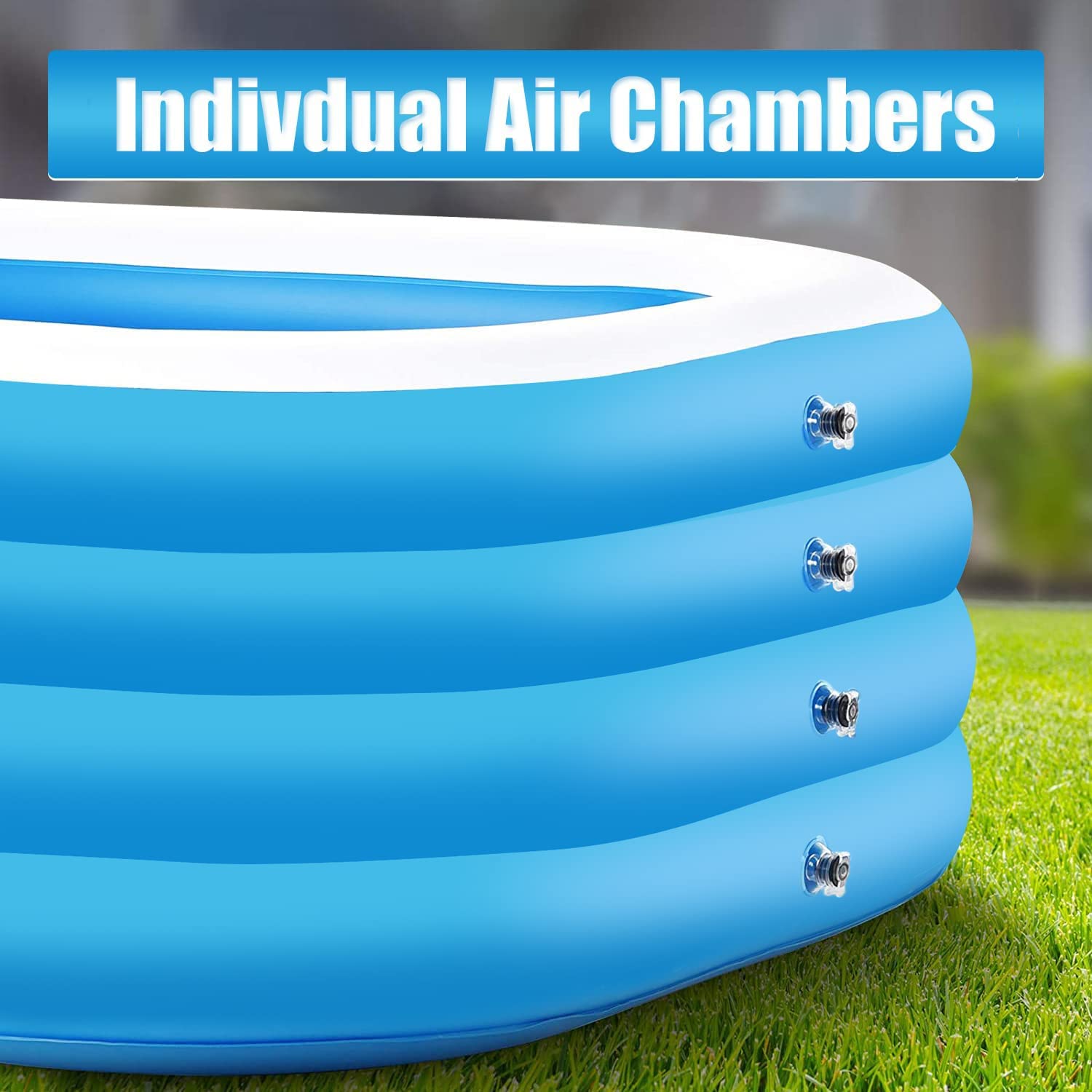 SYGA Family Inflatable Pool - Huge 3.05m Kiddie Tub -3