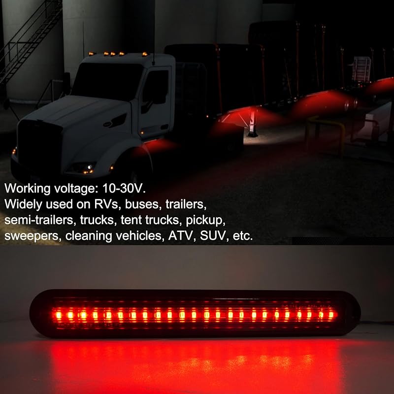 Greluma 12-24V 48 LED-es Utánfutó Féklámpa Szett - Piros-Sárga Multifunkciós Vízálló Hátsó Lámpa Autóhoz, UTV-hez