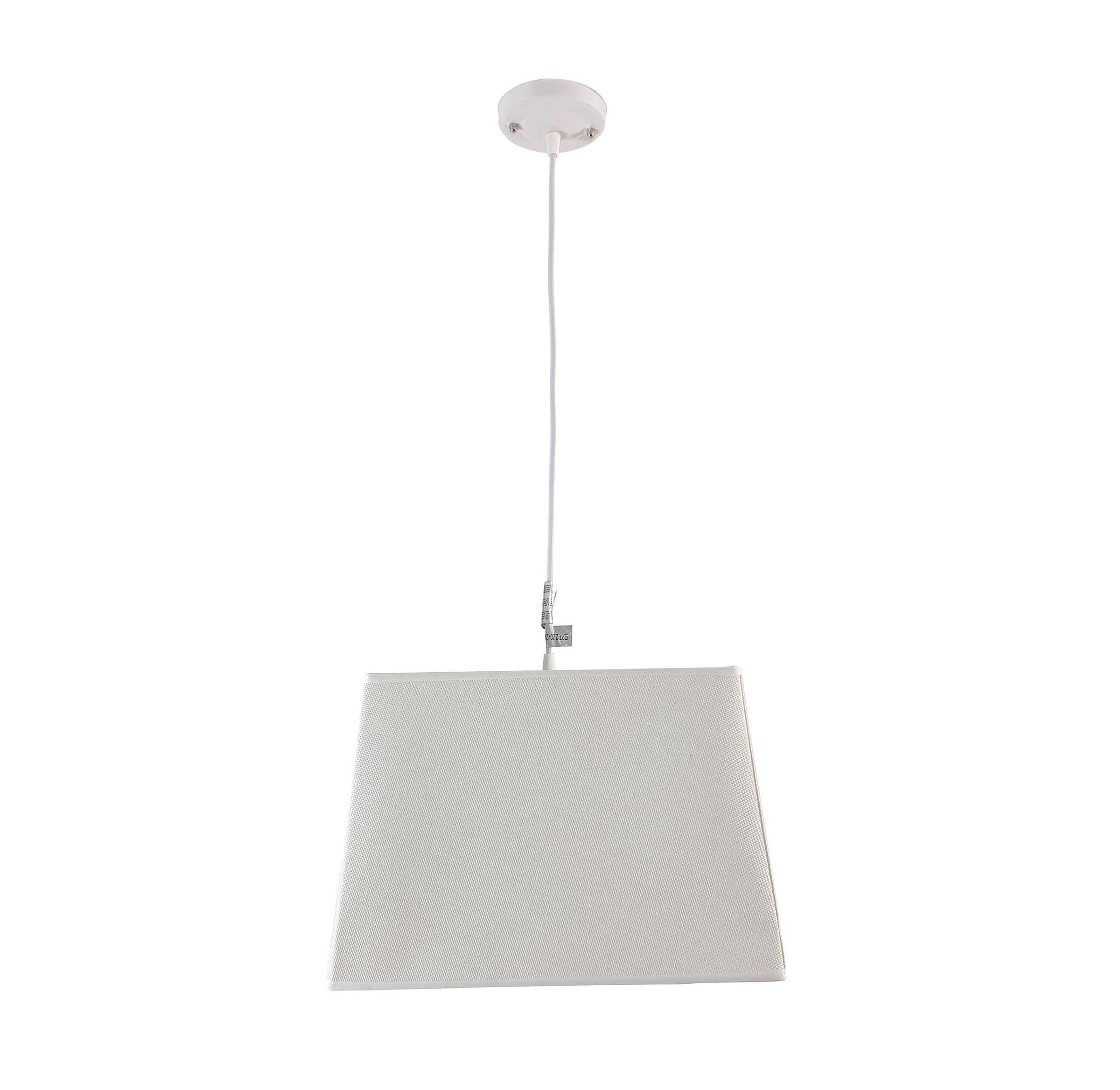 THE SECRET HOME Lámpara Colgante de Techo - Lámpara de Techo en Tela - Iluminación para el Hogar - Decoración para Dormitorio, Salón, Comedor (35 x 35 cm - Blanco)
