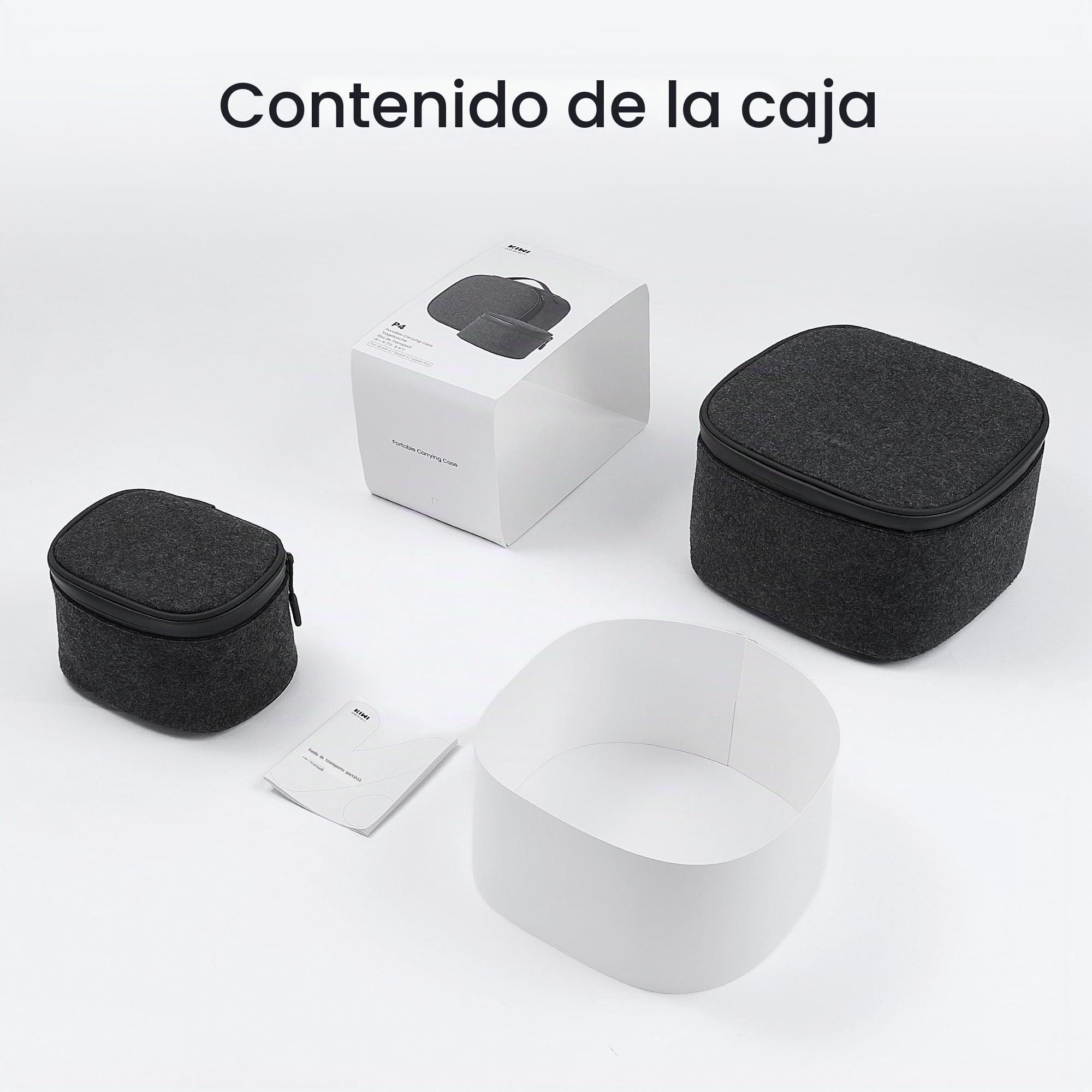 KIWI design P4 Juego de Estuches de Portátiles de Dos Piezas Válido con Meta Quest 3S/Quest 3/Quest 2/Vision Pro y Accesorios para Controladores Táctiles, No Válido con Correas Elite/Halo o de Batería
