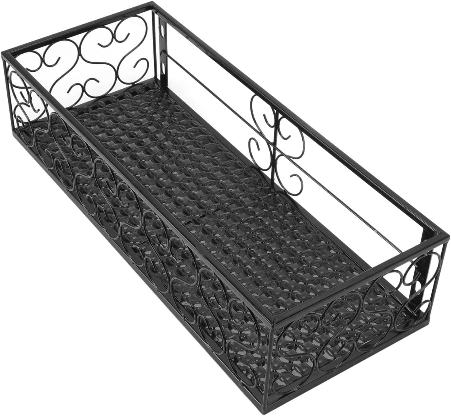 Pssopp Balcony Flower Rack, Wrought Iron Plant Holder, High Load Capacity, Space Saving for Indoor Outdoor Use (Suitable for 2.5cm Railings)