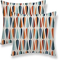 Vista 35 de Juego de 2 fundas de almohada bohemias de 20 x 20 pulgadas, con hojas bohemias abstractas de mediados de siglo, decorativas, para exteriores, fundas