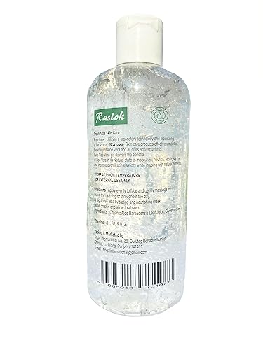 Miniatura 7 de Raslok Gel de aloe vera puro y orgánico natural para hidratar la piel y el cuidado del cabello (pepino, 7.76 onzas)