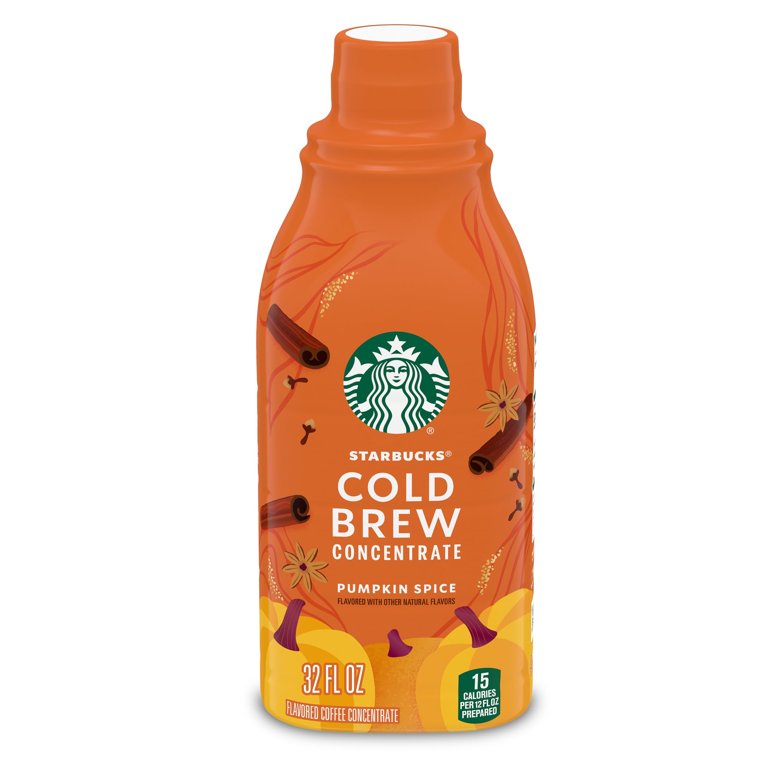 Starbucks Cold Brew Coffee Concentrate, Pumpkin Spice Flavored, Limited Edition, 100% Arabica, Multi-Serve Bottle (32 Fl Oz)