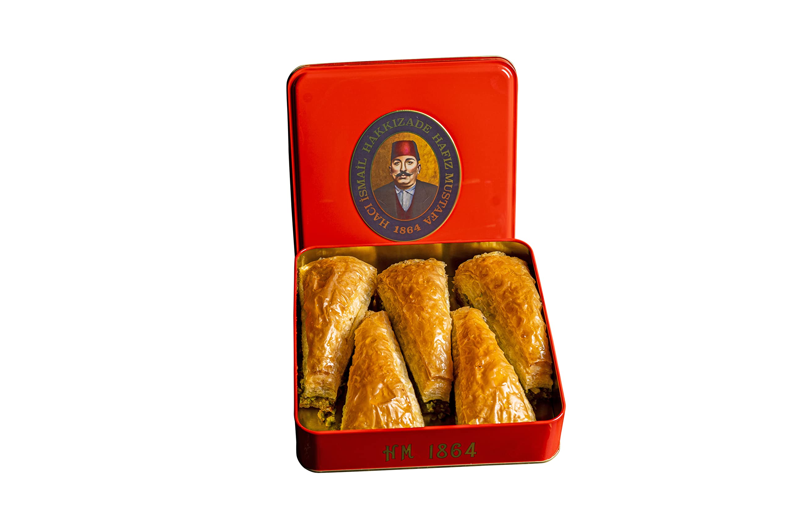 Hafiz Mustafa 1864 Istanbul Baklava Pastry Box - Baked Baklava Dessert Snacks Made from Fresh Phyllo Dough Sheets, Pistachio, Hazelnut, Walnut - Turkish Sweets Tray Gift Ideas for Birthday, Christmas