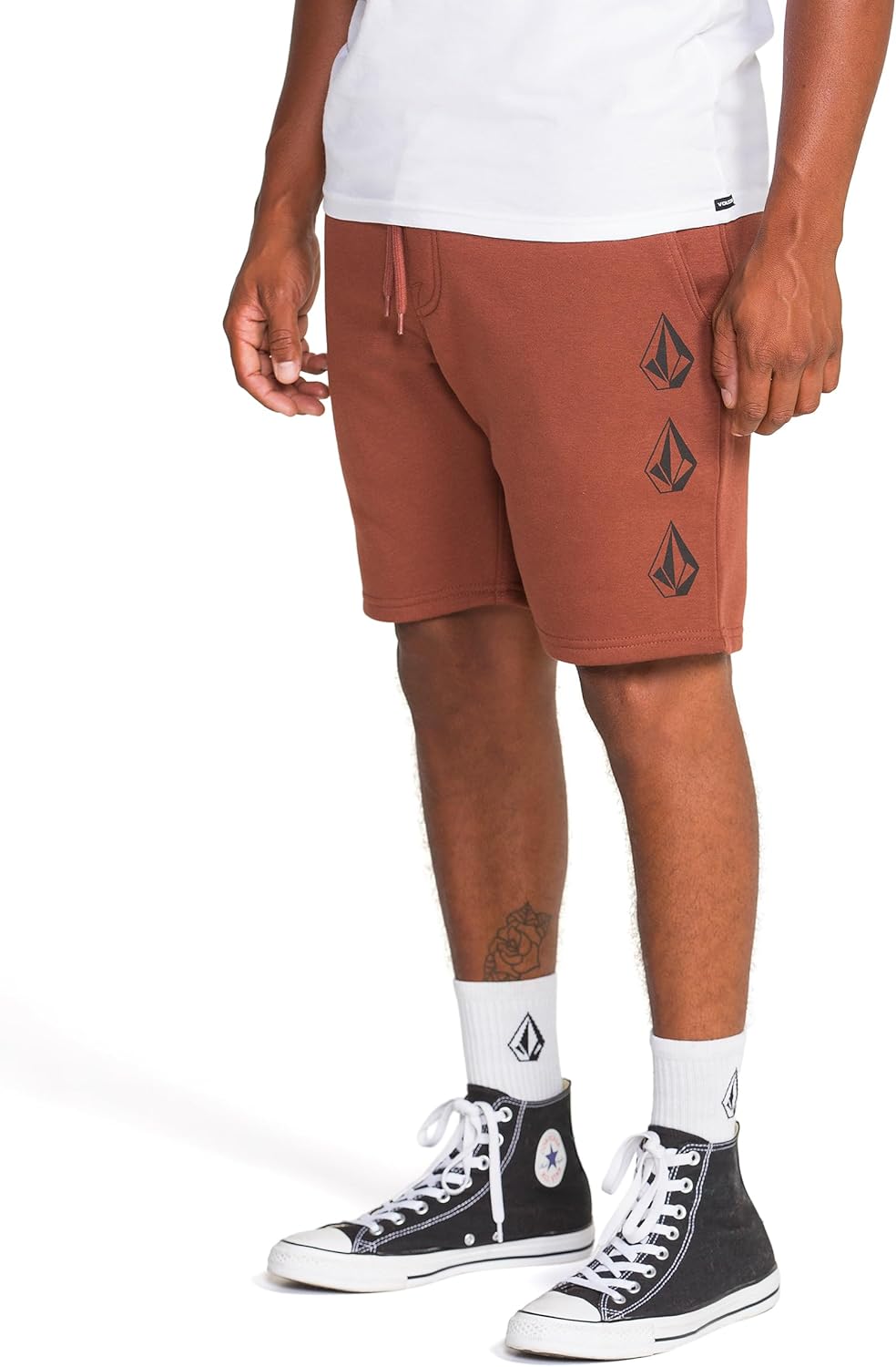 Volcom Mens Elastic Waist SweatShorts with Drawstring – Fleece Lounge Shorts, Soft Cotton Blend - Image 3