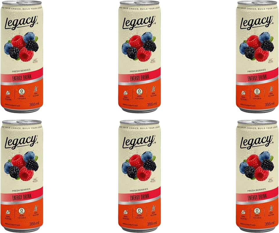 Energético Zero Caloria Fresh Berries 355ml - Legacy 6 UNID