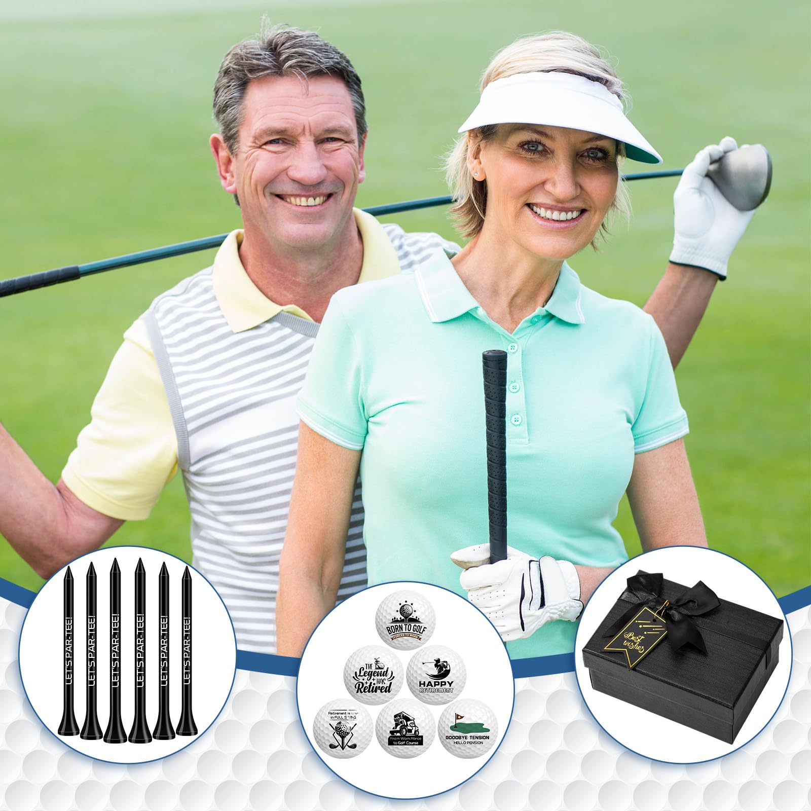 Arrowbash Retirement Golf Balls with Tees and Gift Box Funny Retirement Gifts for Dad Coworkers Golfers Husband