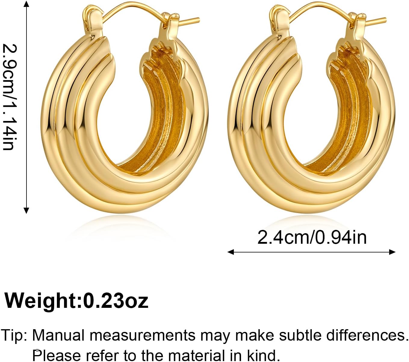 Gold Huggie Earrings Snake Hoop Earrings for Women14k Plated Twist Chuncky Studs Jewelry Gifts - Image 7