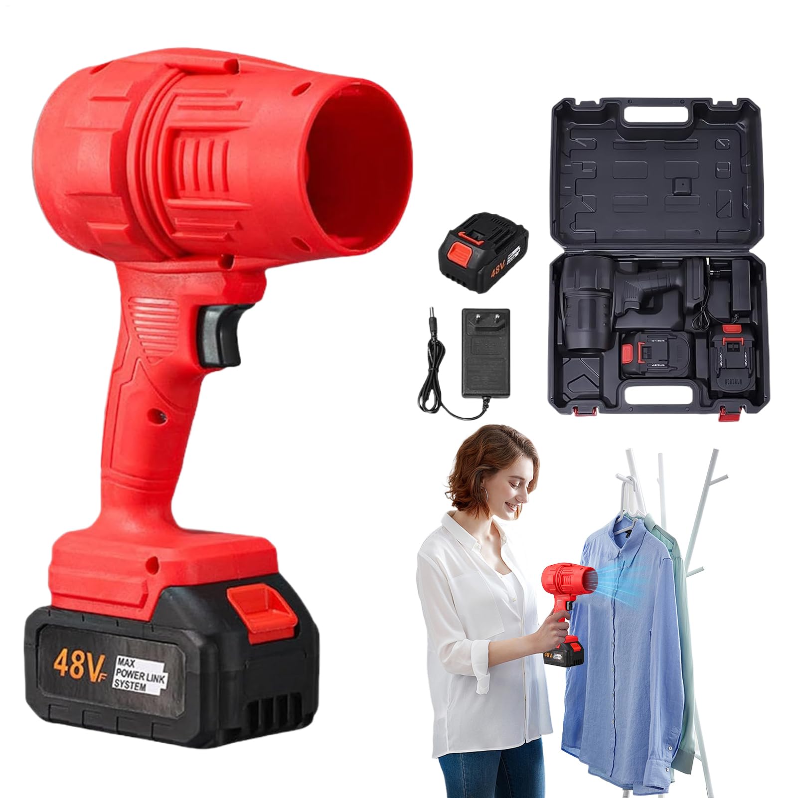 Soffiatore a Batteria Utensile a batteria per soffiare polvere | Soffiatore elettrico per la pulizia di giardino, patio, , marciapiede, cura del prato e neve