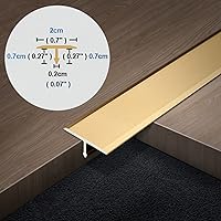 Vista 2 de Tira de transición de piso divisor de aluminio estilo T, borde adhesivo de borde de suelo, madera a azulejo, madera a vinilo, alfombra a azulejo