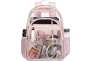 LIGHT FLIGHT Girls Clear Backpack, Pink