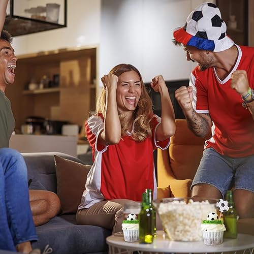 Miniatura 7 de 48 piezas de decoración de cupcakes de pelota de fútbol, temática deportiva, para pelotas deportivas, baby shower, boda, fiesta de cumpleaños,