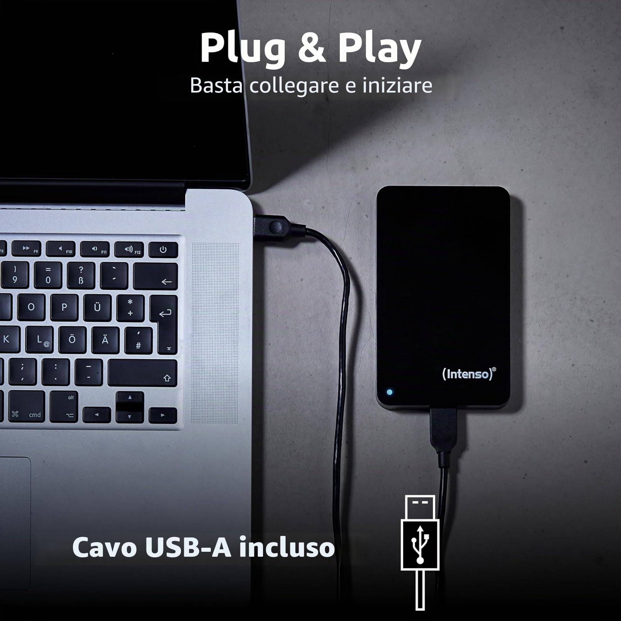 Intenso 6021513 Memory Case - Hard Drive portatile 5 TB, 2.5", USB 3.0, 5400 RPM, 8 MB di cache, nero