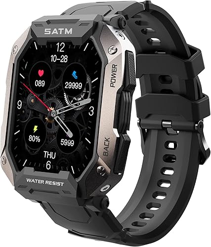 Miniatura 1 de Yihou Military Smart Watches for Men Fitness Tracker Heart Rate Monitor Blood Pressure Blood Oxygen Monitor Waterproof Pedometer Tactical Smart