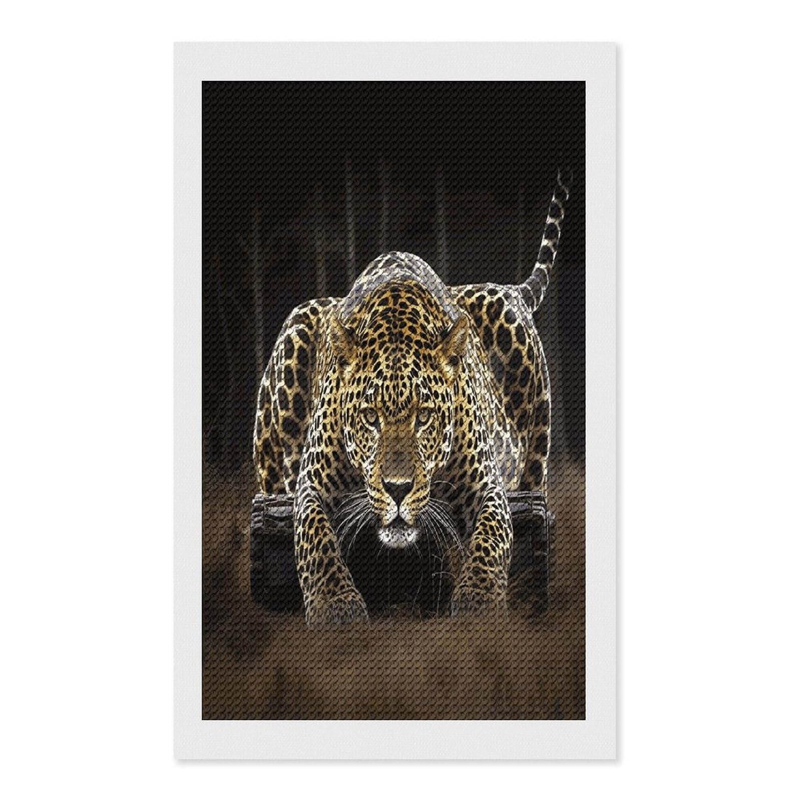 FekiLoot Leopard2 Diamond Art Kits for Adults Diamond Painting Kits for Beginners DIY Diamond Art Kits Round Full Drill Diamond Dot Gem Painting for Home Wall Decor Gift 12"x20"