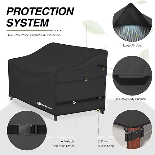 Miniatura 4 de Porch Shield Funda impermeable para sofá de asiento profundo para exteriores, funda de sofá para muebles de patio, 92 pulgadas de ancho x 40