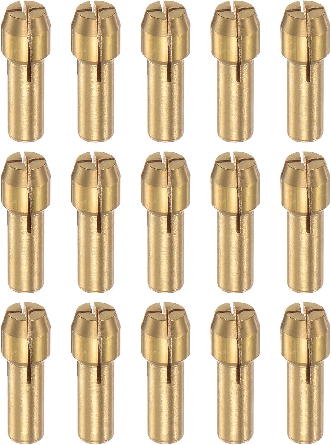 HARFINGTON 15pcs Brass Collet 1.8mm Brass Drill Chucks Mini Electric Grinder Quick Change Drill Chuck Bit Sets for Rotary Tools, 4.8mm Shank Diameter