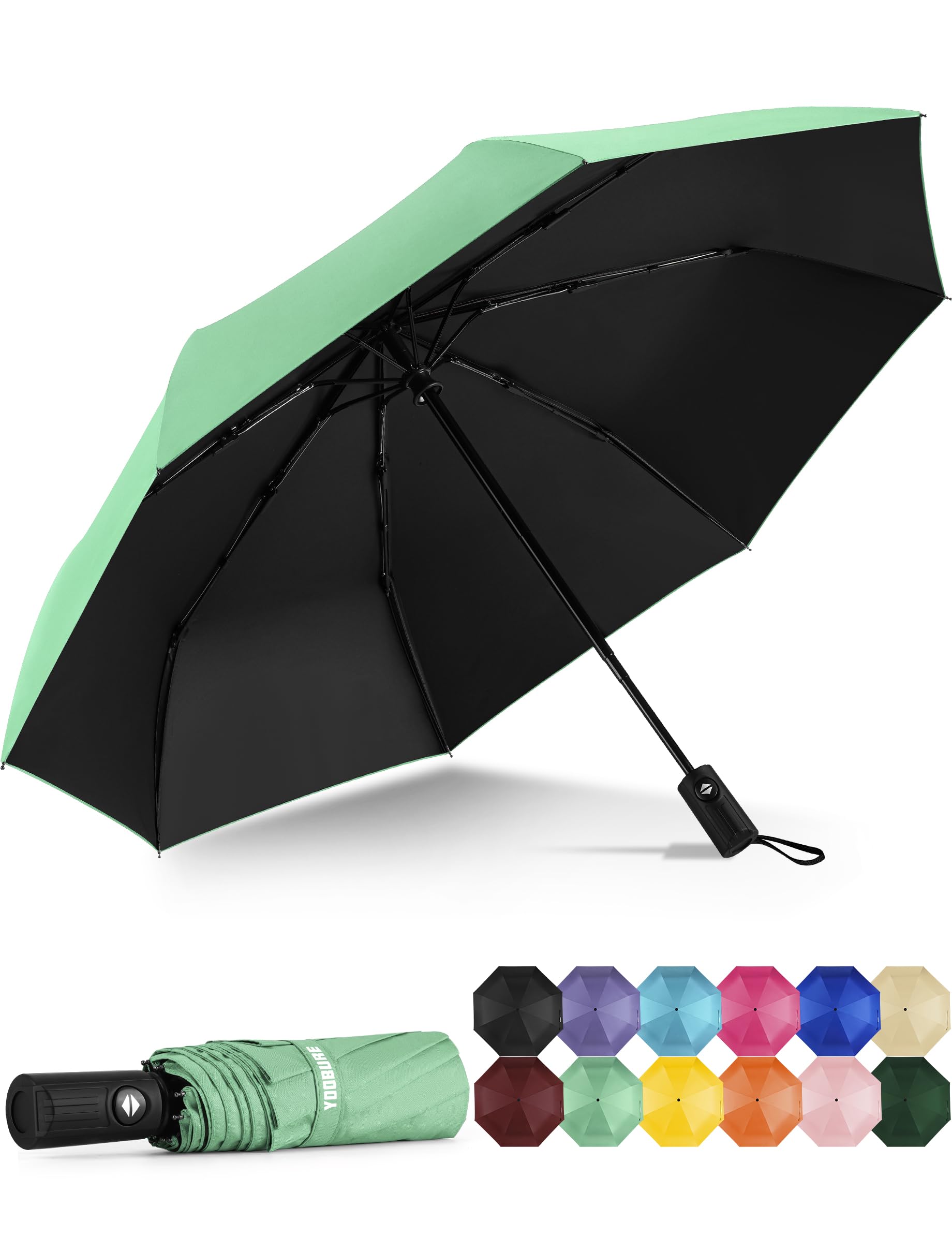 Windproof Travel Umbrella - Automatic Umbrellas for Rain, Compact Folding Umbrella with UV Protection, Lightweight Portable Design for Backpack/Walking/Car, Sun & Storm Ready