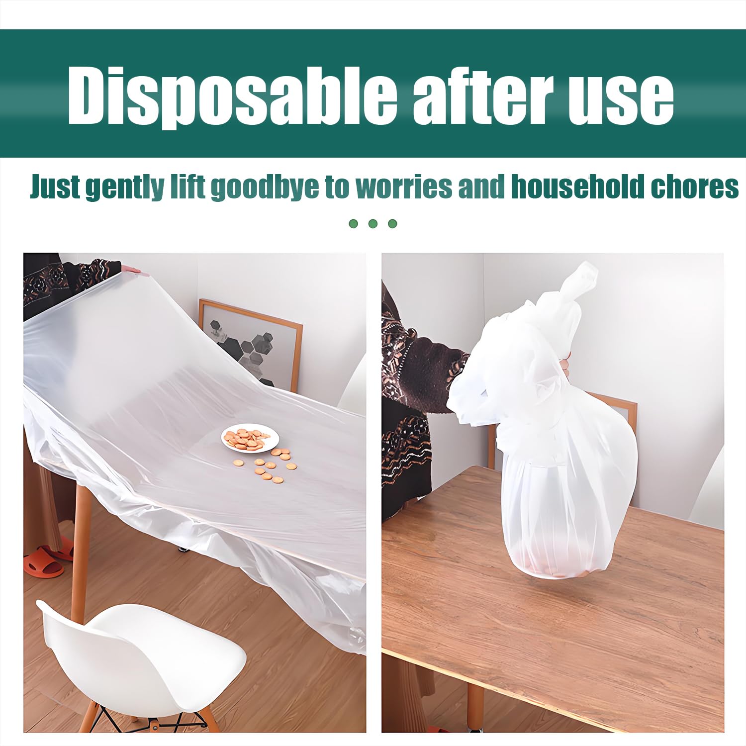 NACHLYNN Set van 3 plastic wegwerptafelkleden, 137 x 274 cm