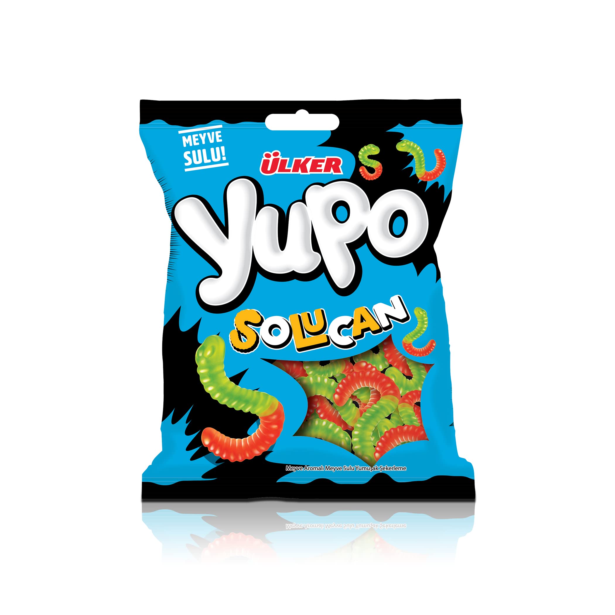 Ulker Yupo Worms Fruit Flavour Soft Candy Jelly With Fruit Juice 80G X 24 Multipack