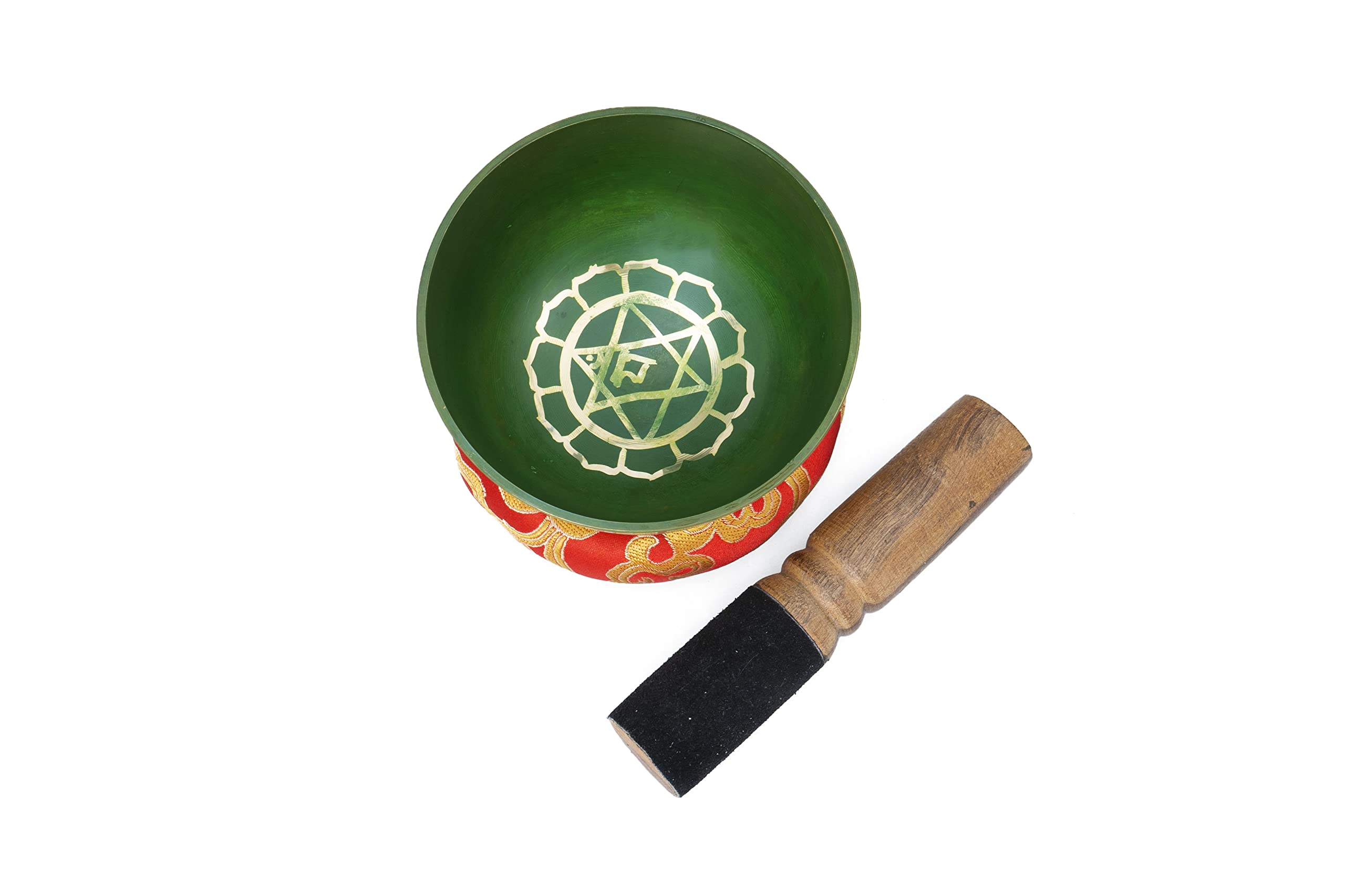 Fourth Chakra Tibetan Singing Bowl Set - Heart Chakra Sound Bowl Meditation Set - Meditation Bowl with Mallet and Cushion - Cuencos Tibetanos for Sound Bath and Healing