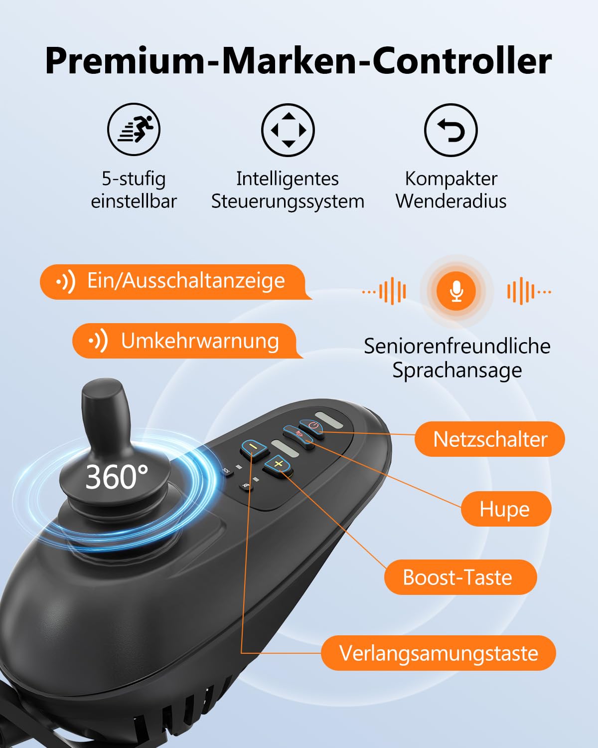 Elektrischer Rollstuhl mit 20km Reichweite,16.8kg Rollstuhl Elektrisch Faltbar Schmal Rollstuhl für Wohnung & Reisen, 125kg Tragkraft für jedes Gelände geeignet