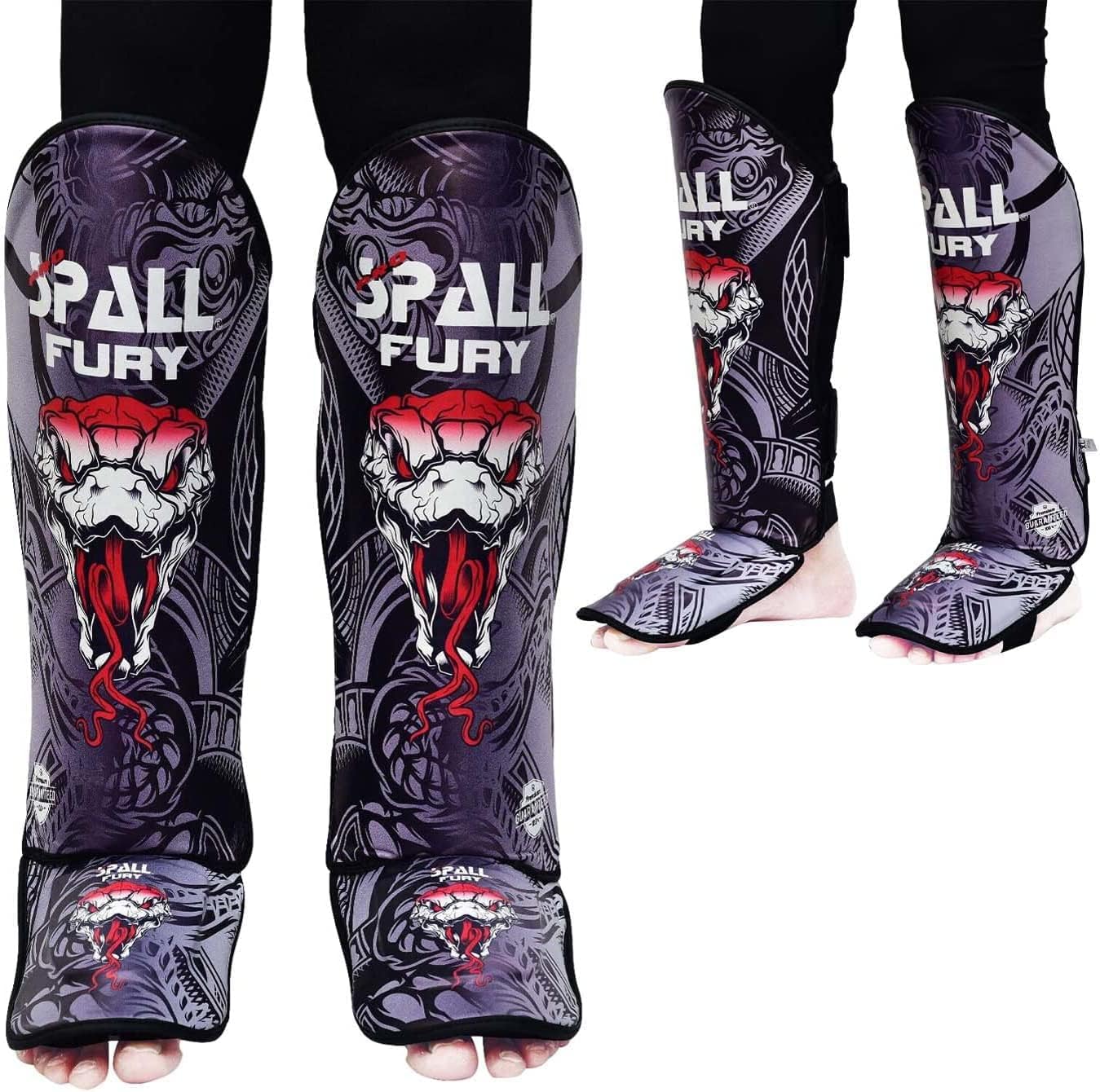 Muay Thai Guards Shin Guards for Kickboxing Martial Arts Kicking BJJ Boxing Equipment MMA Training and Sparring Leg Guard with Instep Protection Pads