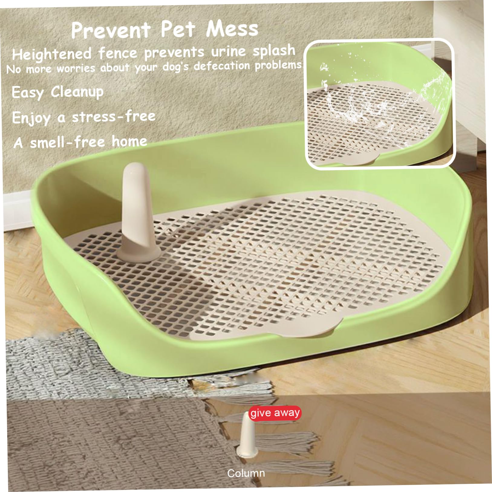 Bac de Toilettes pour Chiens 15.8x11.8x4.3 dans Un entraînement de Toilettes en Plastique sécurisé Amovible