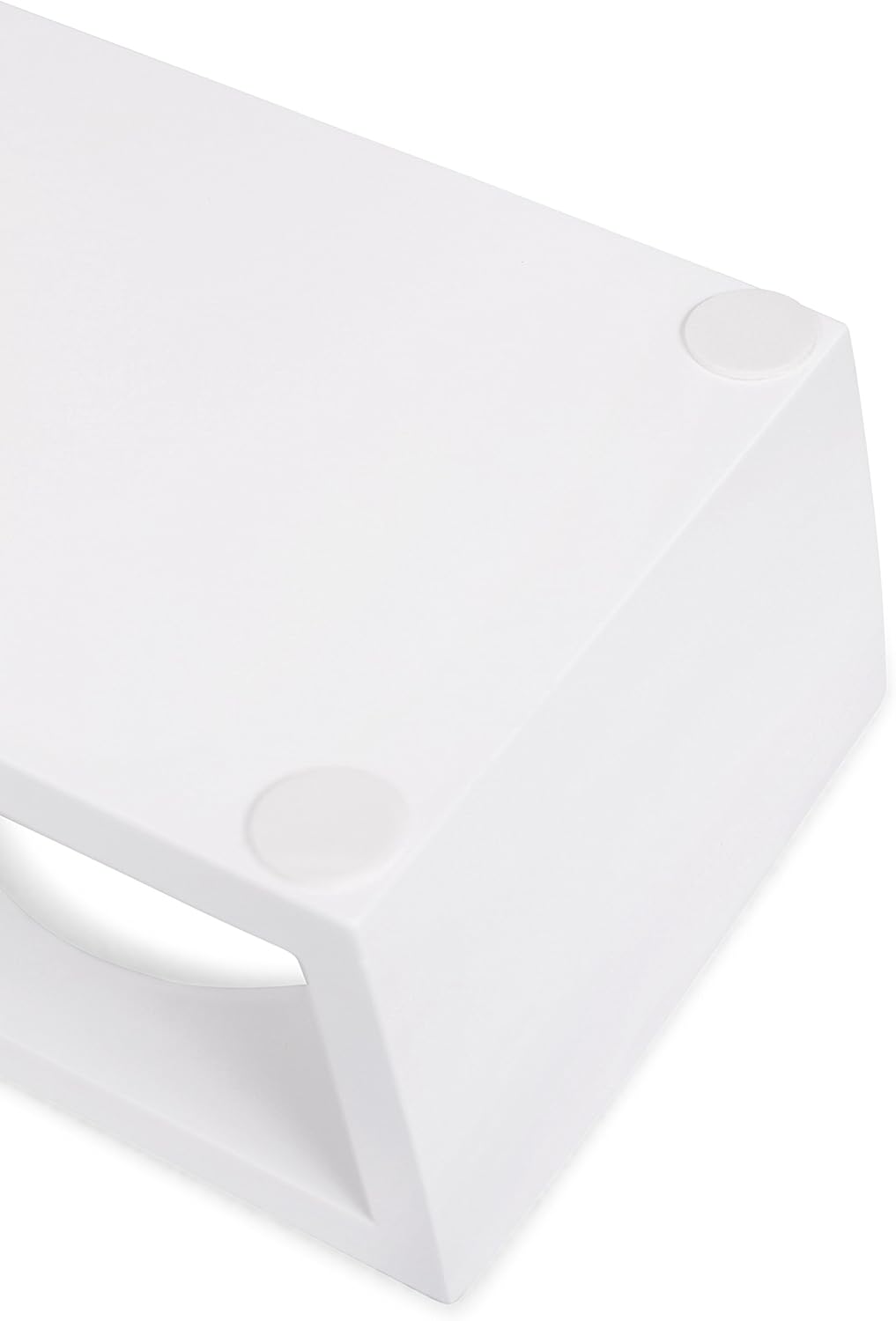 INTERNET'S BEST Modern Elevated Pet Feeder - Double Raised Stand w/Stainless Steel Bowls - Dog Food & Water Holder - Suitable for Medium Breeds - Pet Feeding Tray for Dogs, Cats - 2 Bowls - White