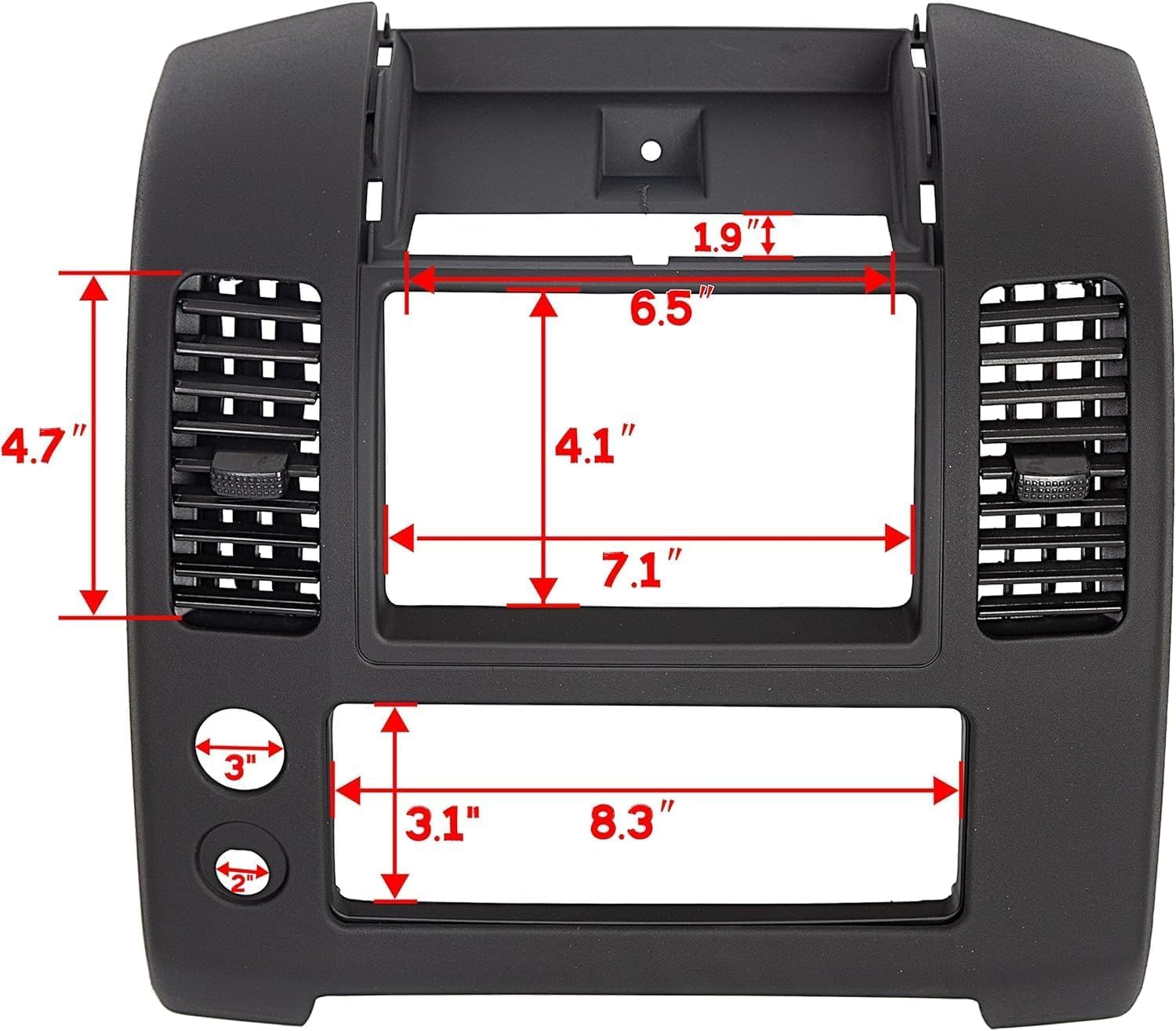 ECOTRIC Center Dash Console Panel Trim Compatible with 2005-2020 Nissan Frontier Replacement for Part Number 68259-ZP16C, Matte Black