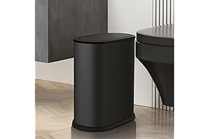 Stainless Steel Bathroom Trash Cans: 1.8-Gallon Garbage Can with Pop-Up Lid