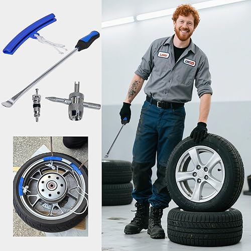 Miniatura 5 de Y.A. LOTUS Cucharas de neumáticos de 14.5 pulgadas, kit de cambio de neumáticos de acero para motocicleta, motocross, tractor, bicicleta y más,