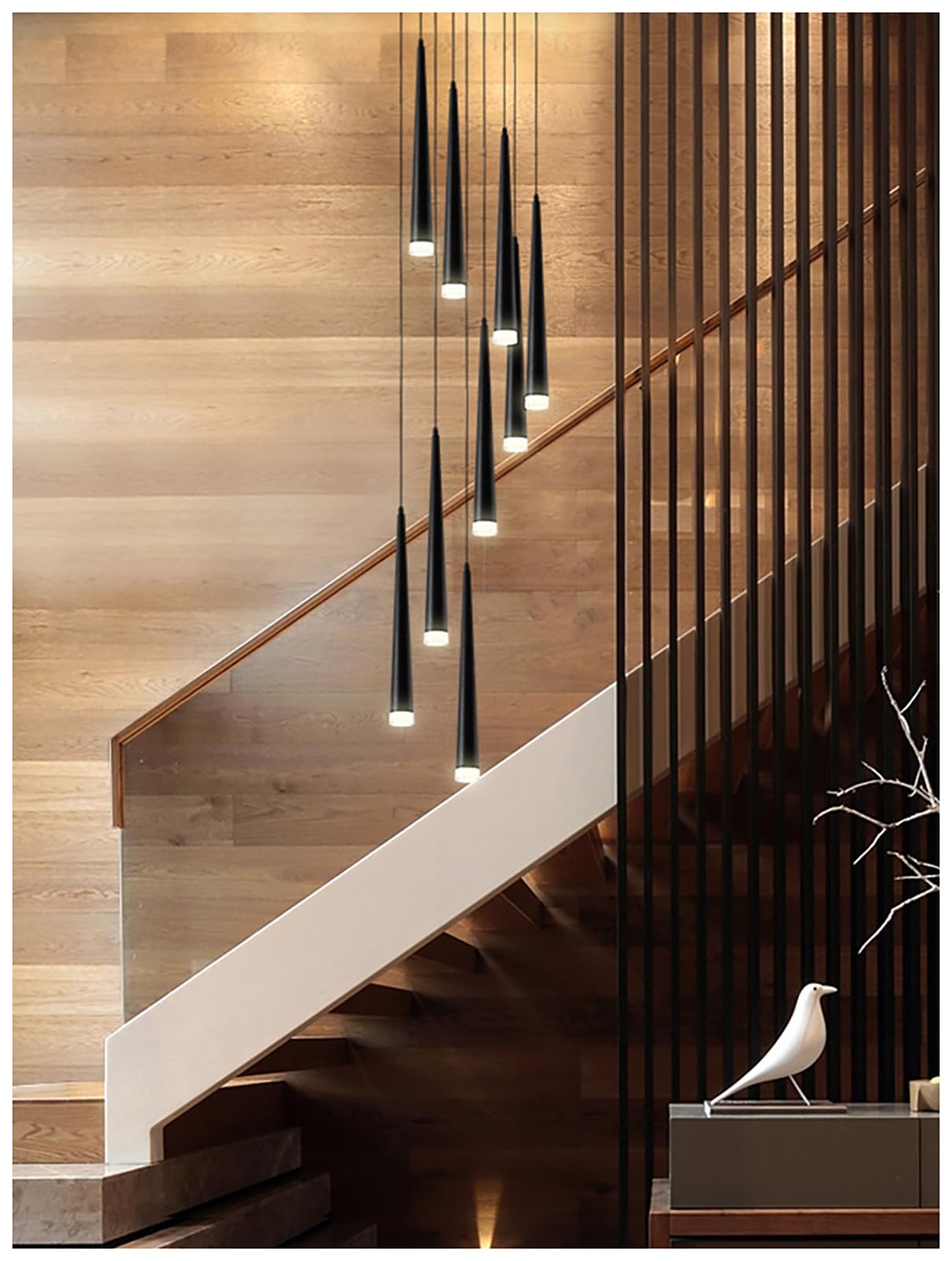 Lustre de luxe en fer givré et suspension acrylique haute couture