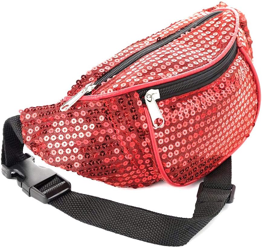 red sequin fanny pack