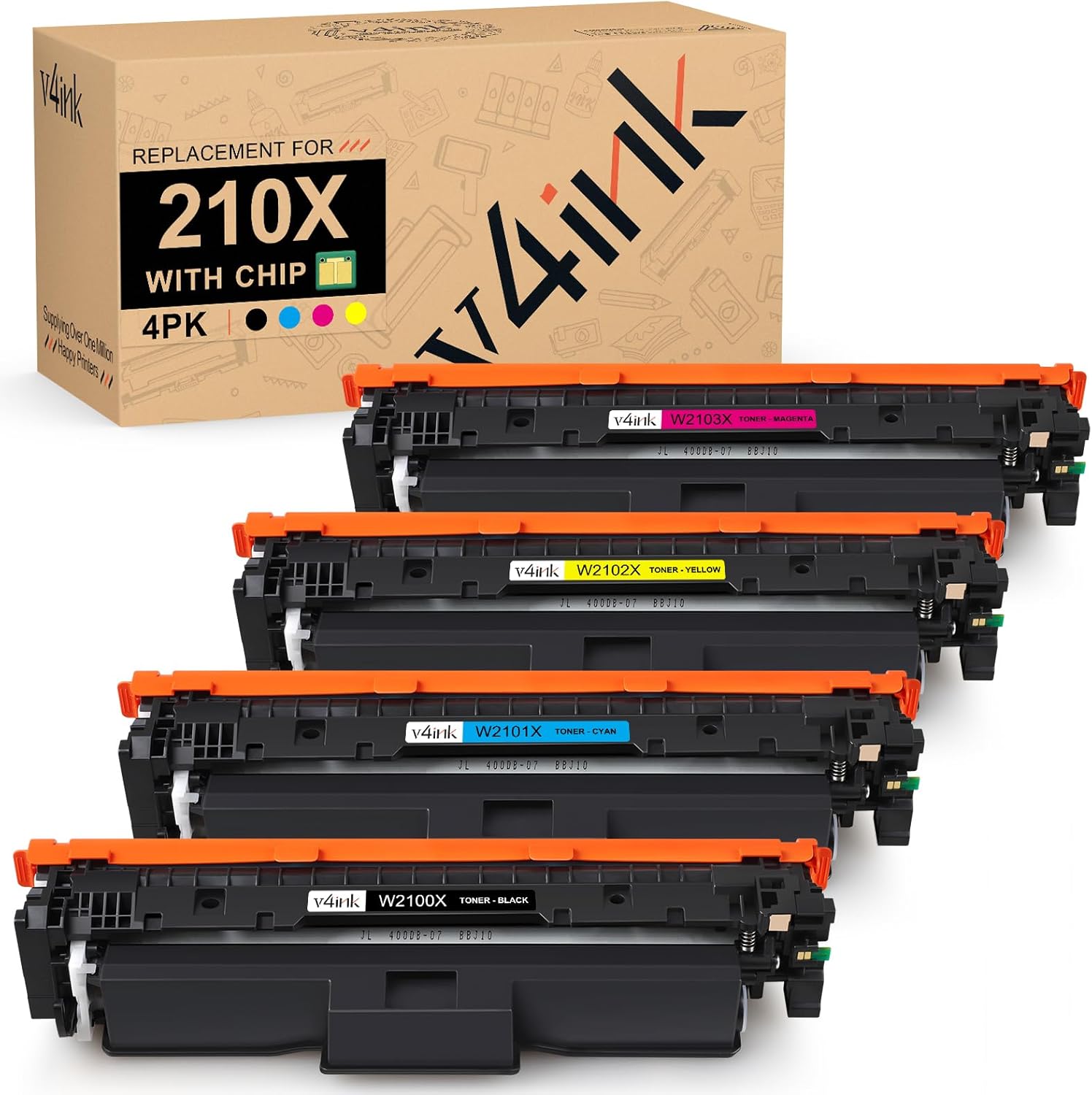 v4ink 210X W2100X Toner Cartridge with Chip Compatible Replacement for HP 210X