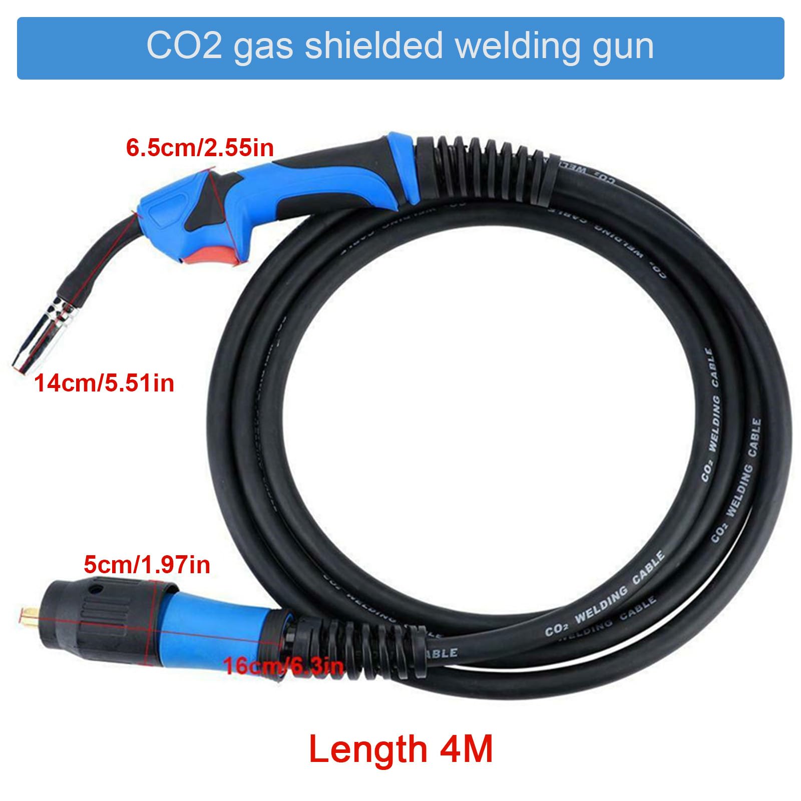 Torche De Soudage MIG MAG MB25KD 200A - Câble Cuivre 4m, Connexion Européenne, Pour Poste à Souder CO2/argon