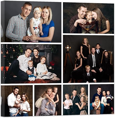 ZXHYWYM Póster de fotos en lienzo personalizado, collage de fotos múltiples, impresiones de lienzo personalizadas con múltiples fotos, coloca tu